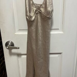 Linea Donatella Metallic Gold Dress
